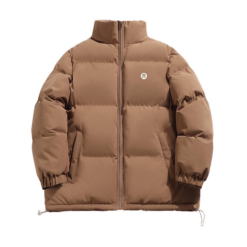 Lulu Men's 2025 Casual Cotton Padded Stand Collar Bread Jacket - Thick, Loose, and Warm for Winter