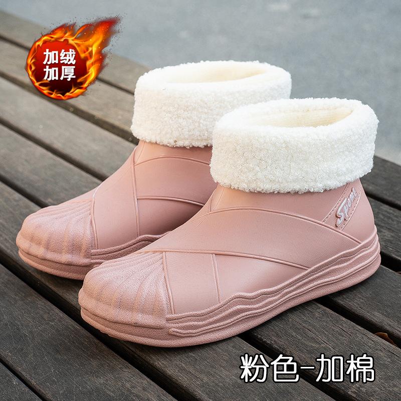 Fashion Rain Shoes Women's Outer Wear Adult Rain Boots Non-slip Versatile Shell Head Water Shoes Waterproof Glue Shoes Women's Summer