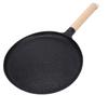 Pancake Griddle Anti Stick Coated Aluminum Alloy Flat Skillet with Wood Handle for Tortilla Roti Indian Pancake
