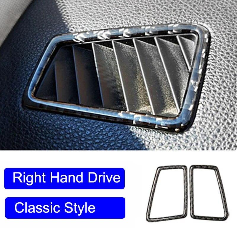 Carbon Fiber Left/Right Hand Driving Car Air Conditioning Outlet Frame Sticker Accessories For BMW 3 Series E90 E92 E93 2005-12