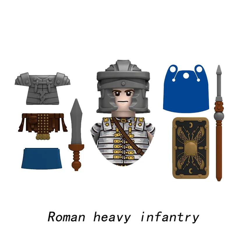 

Дитячі Іграшки Середньовічний Римський Важкий Піхотинець Арбалетник Стародавня Військова Фігурка Солдат Зброя Щит Модель Будівельні Блоки Подарунки