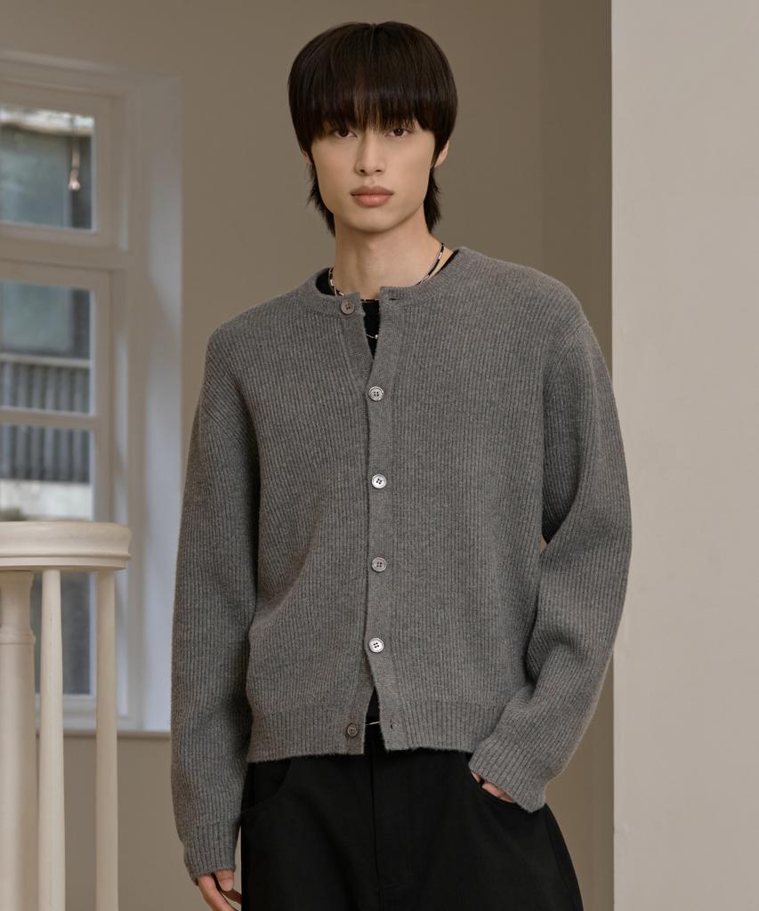 Hyoji Fw Washable Hyoji Round Crop Knit Cardigan (3 Colors)