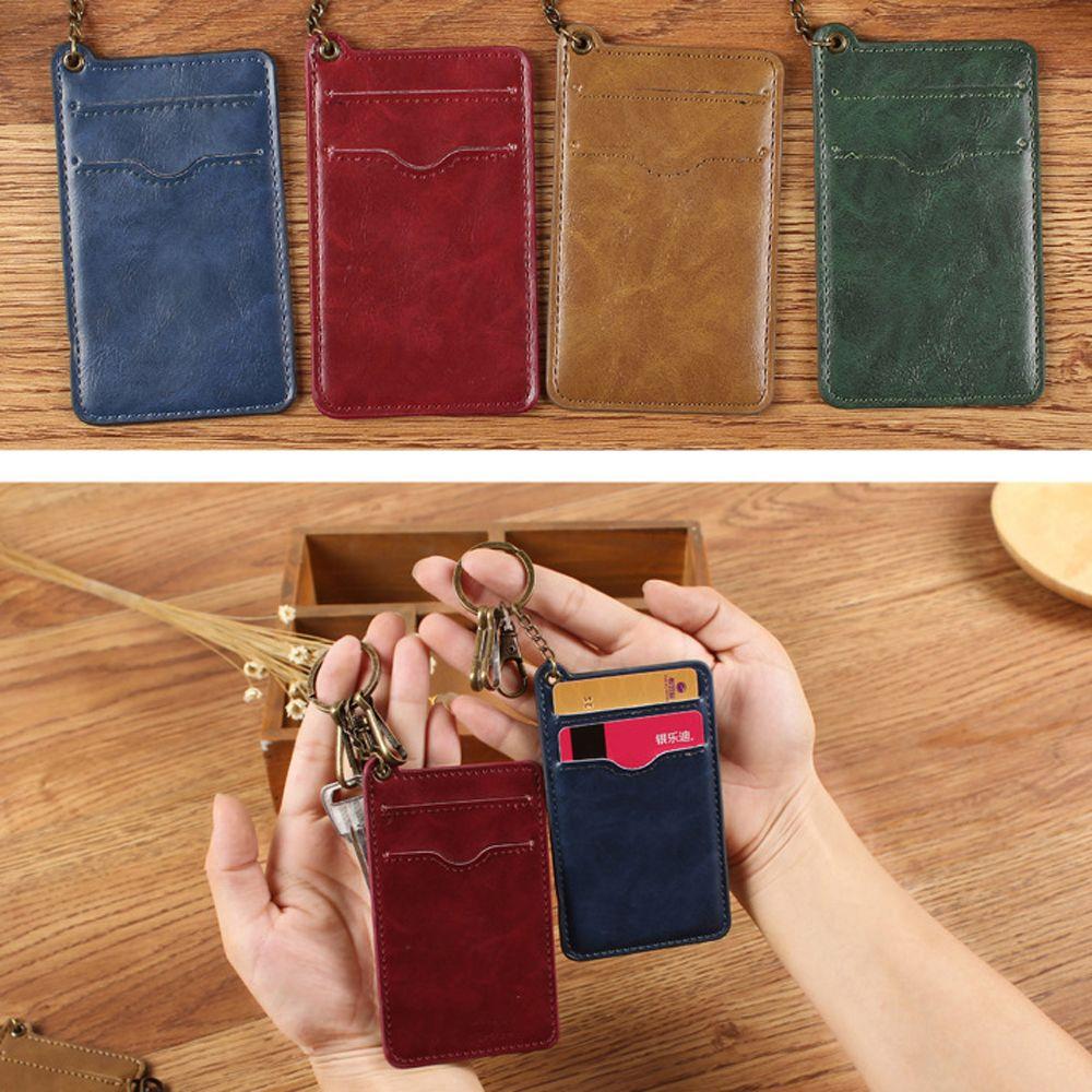 Access Control Card Double Sided Bank Card Credit ID Card Badge Case Card Holder Keychain Case Bag