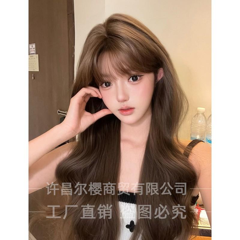 Womens Long Curly Wig Natural Sweet Realistic Full Head Cover Daily Hairpiece