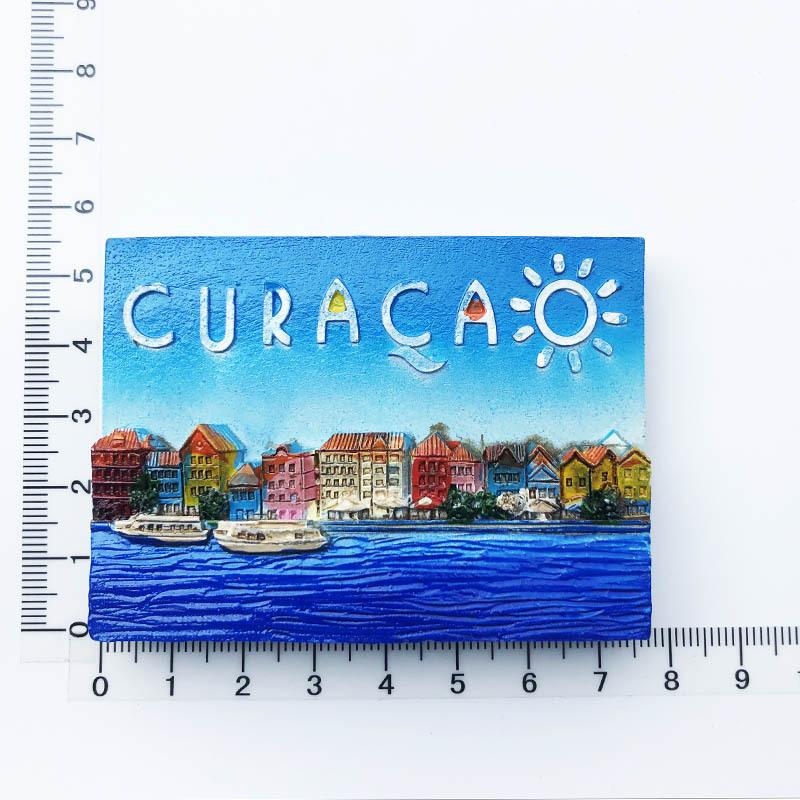 Magnete Frigorifero 3D Curaçao Holland – Souvenir Turistico In Resina, Fatto A Mano, Decorazione Casa, Regalo Viaggio