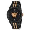 Versace PALAZZO Watch, 43mm, Black Dial, Quartz Movement, Water Resistant, Sapphire Crystal, Men's, Black and Gold, VERD01623