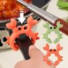4Pcs Non-Slip Silicone Pot Clip Anti-Overflow Shovel Rack Cute Small Crab Spatula Holder  Stove Top