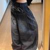 Scythe Design Retro Wide-Leg Dark Blue Jeans for Women