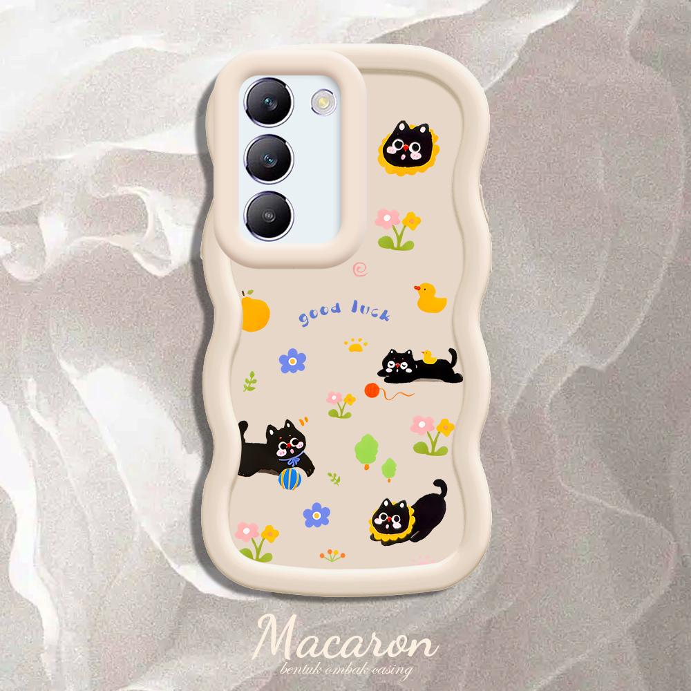 

Окрашенный узор Big Wave Edge Мягкий силиконовый материал Macaron чехол для телефона противоударный защитный резиновый чехол для OnePlus Vivo Motorola Moto Vivo Y21A белый