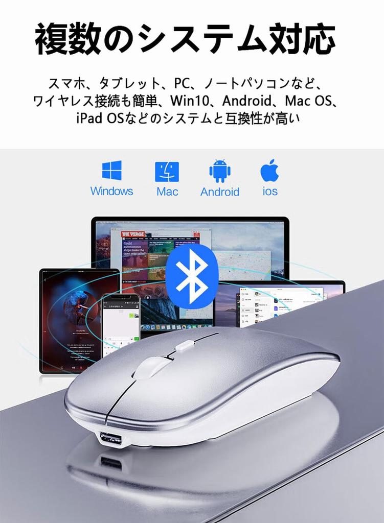 Wireless Mouse for Rechargeable High High Quiet DPI Easy To Easy Compatible with and MacBook [New 2025, Ultra-Slim & Type-C] Bluetooth, Precision,