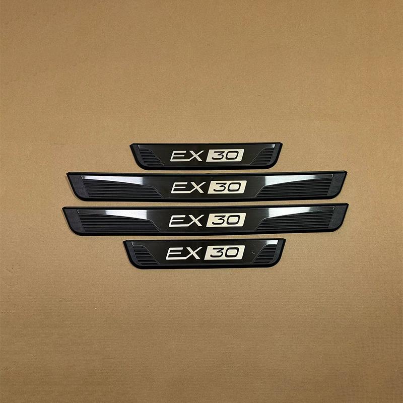 4pcs Stainless Steel Car Door Sill Pedal Scuff Plate Cover For VOLVO EX30 EV 2023 2024 2025 Interior Modified Accessories