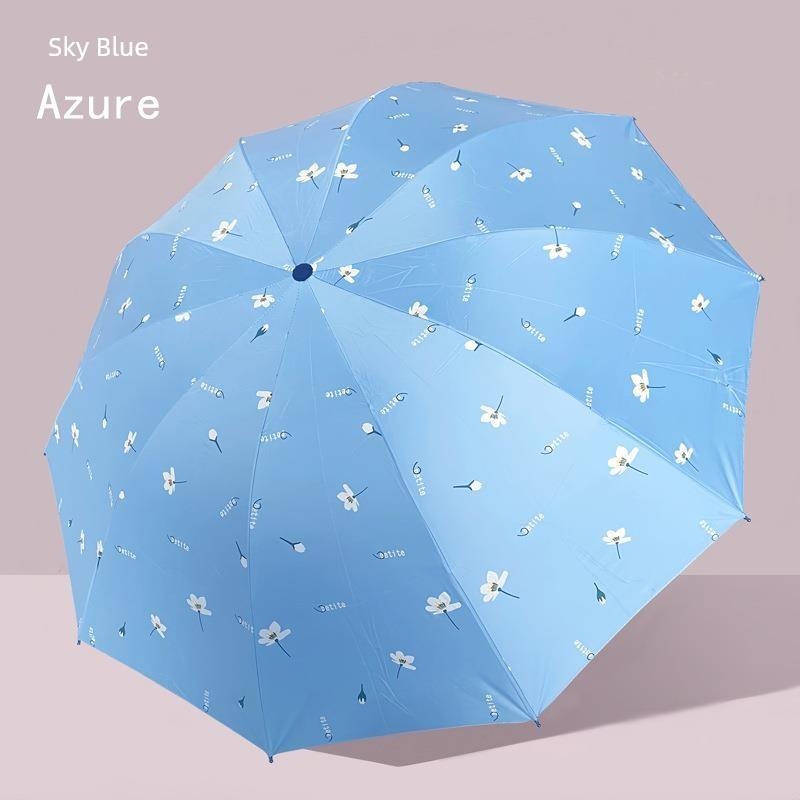 Manual Large Folding Umbrella for Female Students, Dual-Purpose Sun and Rain Umbrella, Sun Protection Umbrella