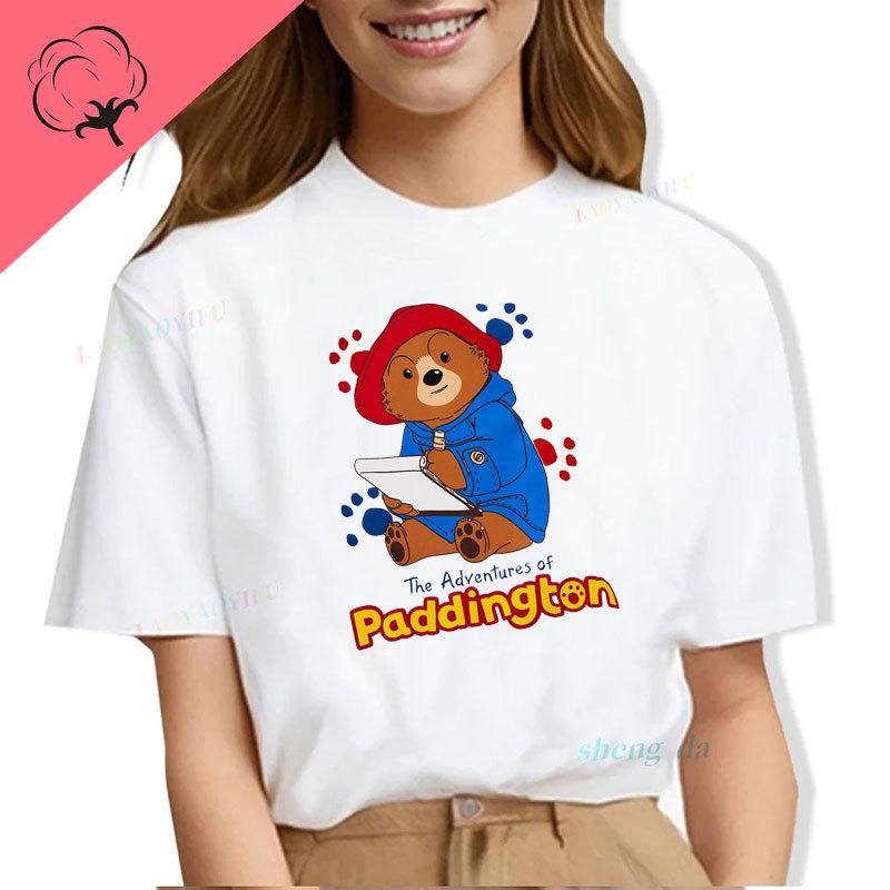 

Anime Shirt Paddington Bear in Londo Cartoon Harajuku Graphic Tshirts Oneck Short Sleeve Unisex Funny Kids Women Y2k Clothes S