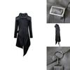 Elegante Chaqueta Frac Gótica Para Hombres Disfraz de Cosplay Perfecto Uniforme de Halloween