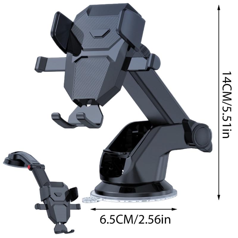 Adjustable Car Phone Holder Cellphone Holder Dashboard Mount Auto Lock Stand Suction Cup Cradle for 4-7inch Phone