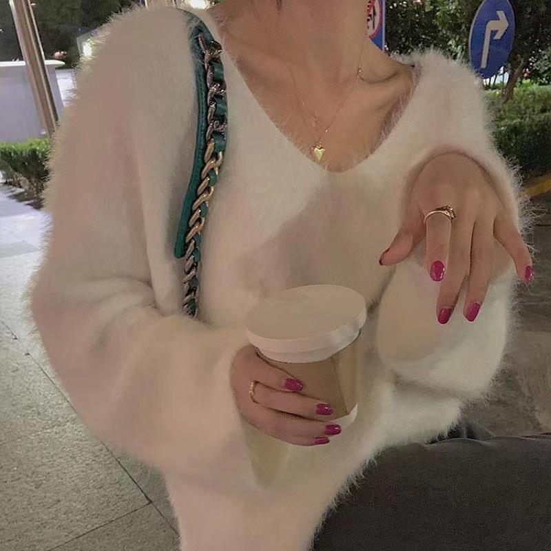 Autumn/Winter Korean-Style Mink Pullover: Cozy, Loose, and Stylish Sweater