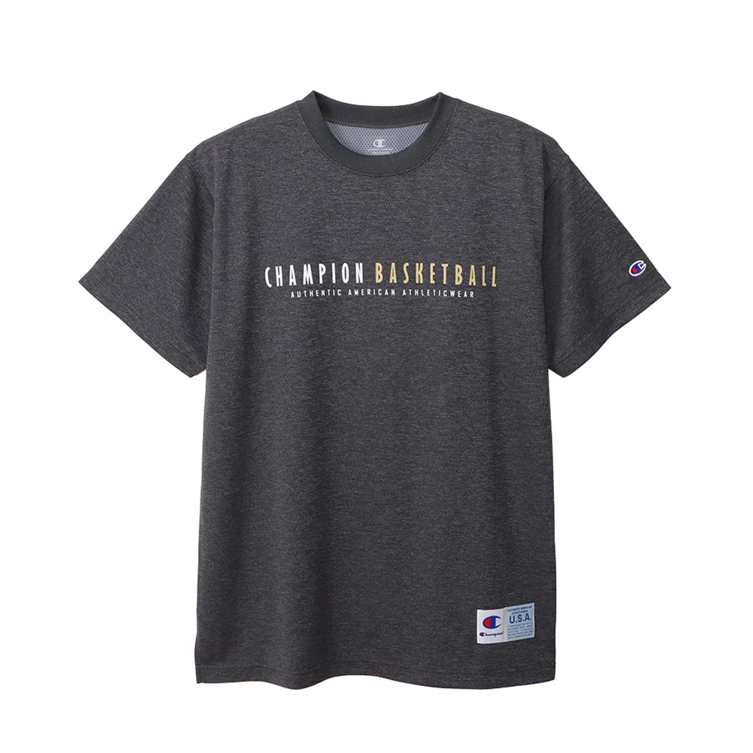 

Champion CAGERS Футболка с коротким рукавом и круглым вырезом с принтом баскетбольной футболки из резины DRYSAVER, Футболка, C3-AB354-099-L