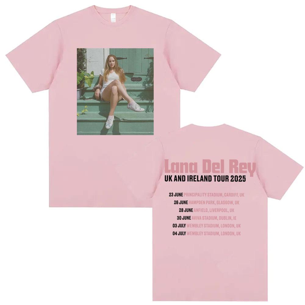 Lana Del Rey UK Ireland Tour 2025 Graphic T Shirt Unisex Women Fashion Aesthetic Casual T Shirts 100 Cotton Short Sleeve Tshirt