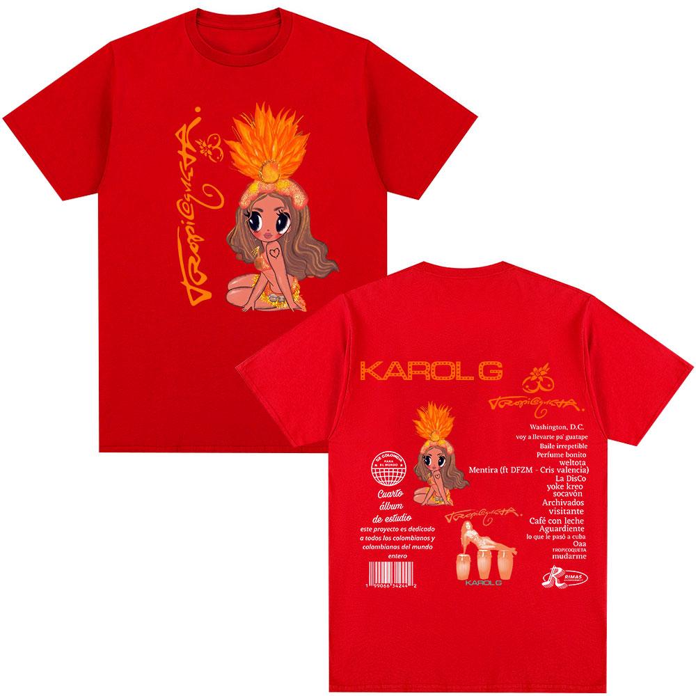 Karol G 2025 New Album Tropicoqueta T-shirt Unisex Women Clothing Fashion Hip Hop Harajuku T-shirts Casual Cotton Oversized T Shirt