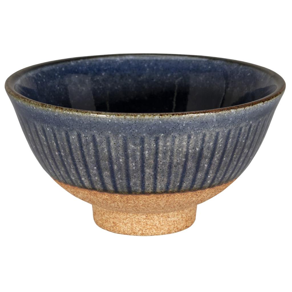 Tatara Rice Bowl, Navy Blue, Shaved, Mino Ware, Microwave and Dishwasher Safe, Large, Ohira, Tableware, Suitable for Home or Cafe Use, 020528