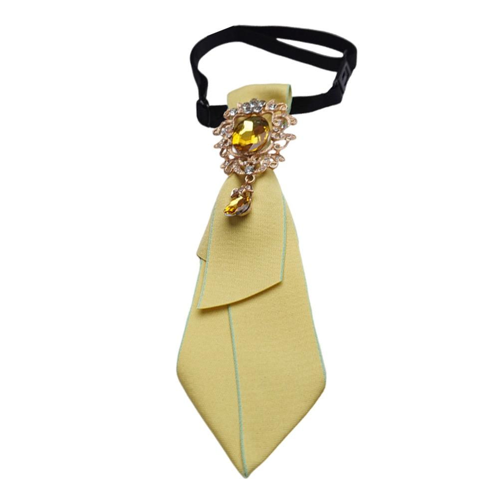 Casual Women s Tie Diamonds Necktie Fashion Cravat Women жёлтый