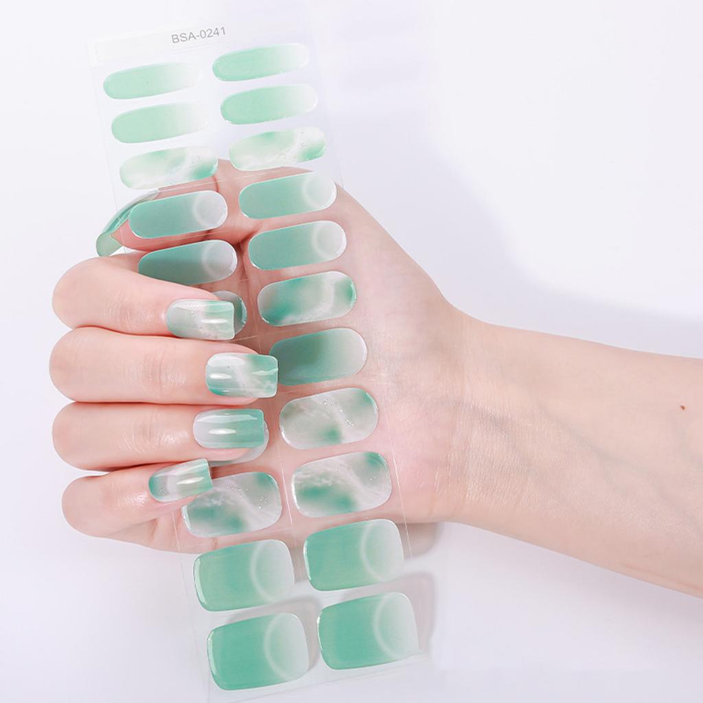 Gel Nail Stickers Full Cover Self Adhesive French Manicure Strips Quick Apply No UV Light Required Salon Quality