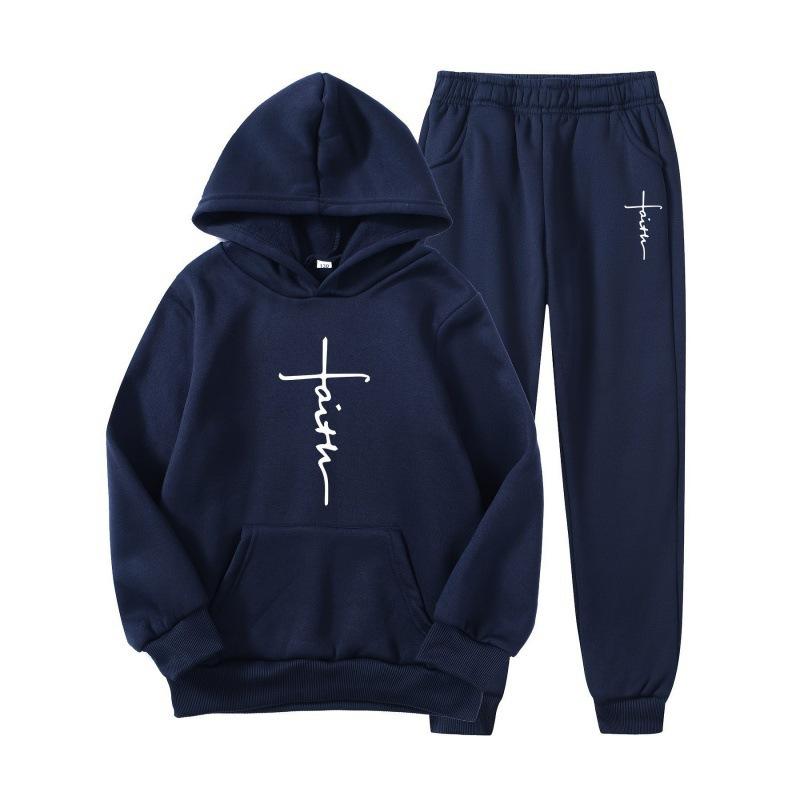 Couple's outfit solid color printed hoodie sports loose hoodie can be used as a logo, European and American casual sweatshirt