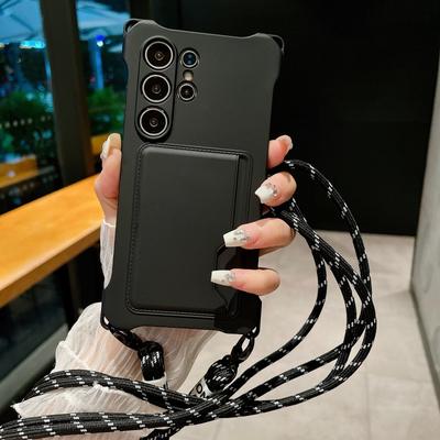 Case For Samsung Galaxy A55 A35 A15 A54 A34 A14 A52 A53 S23 FE S24 Shockproof Wallet Card Crossbody Strap Cord Lanyard Bag Cover