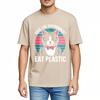 New Arrived Unisex Crew Neck Tshirt Black Save The EnvironUnisext Eat Plastic Cat Everyday For Unisex Tee Shirt Male Summer Teeshirt