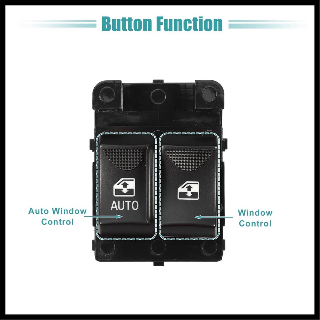 Power Window Switch Window Control Switch Fit for Chevrolet Monte Carlo 2000-2005 No.10284860 - Pack of 1 Durable Material