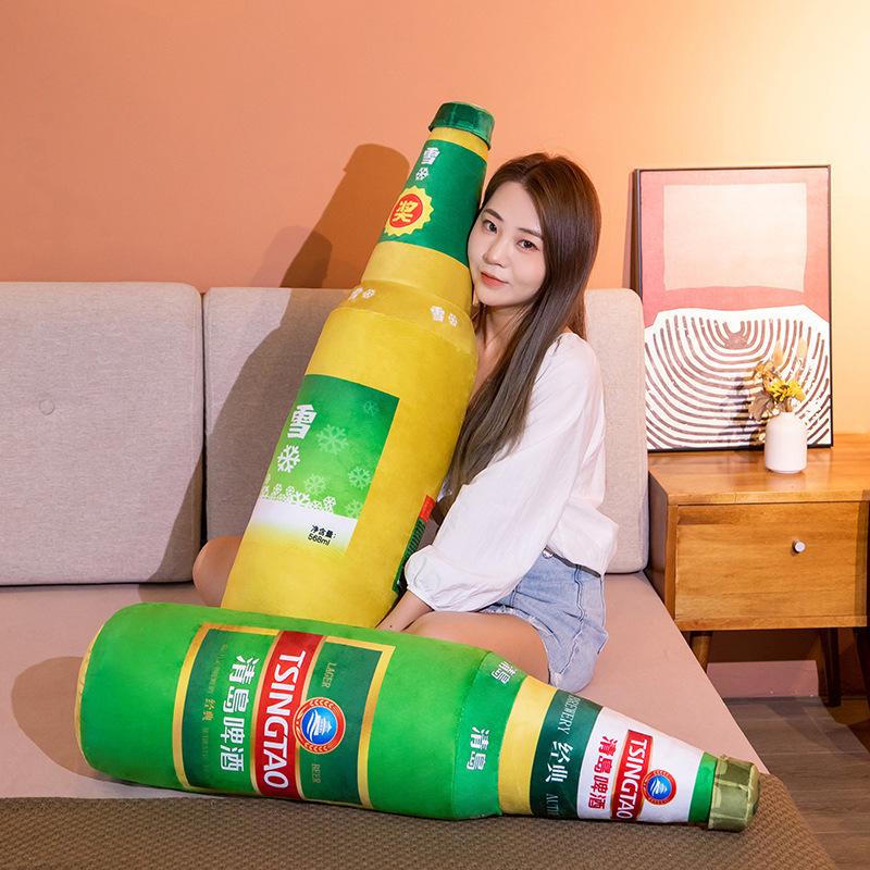 Beer throw pillow sofa living room backrest pad for girls to sleep legs long pillow dormitory boys