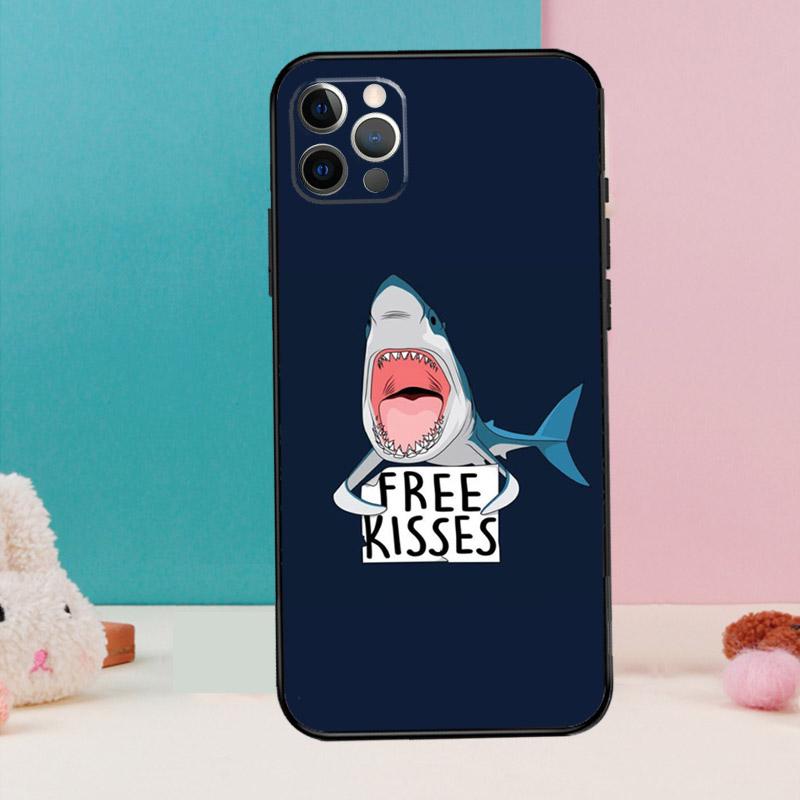 Ocean Shark Tooth Fish Phone Case For iPhone 17 Air 16 15 13 12 11 14 Pro Max 12 13 mini 15 16 Plus 16e Cover Coque