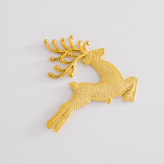 10Pcs Plastic Reindeer Hanging Ornaments Christmas Tree Glitter Elk Decorations Holiday Party Xmas Gifts