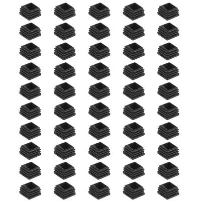 Tappo di Chiusura in Plastica per Gamba di Sedia Inserto per Tubo Quadrato Nero 20mmx20mm 50 Pezzi
