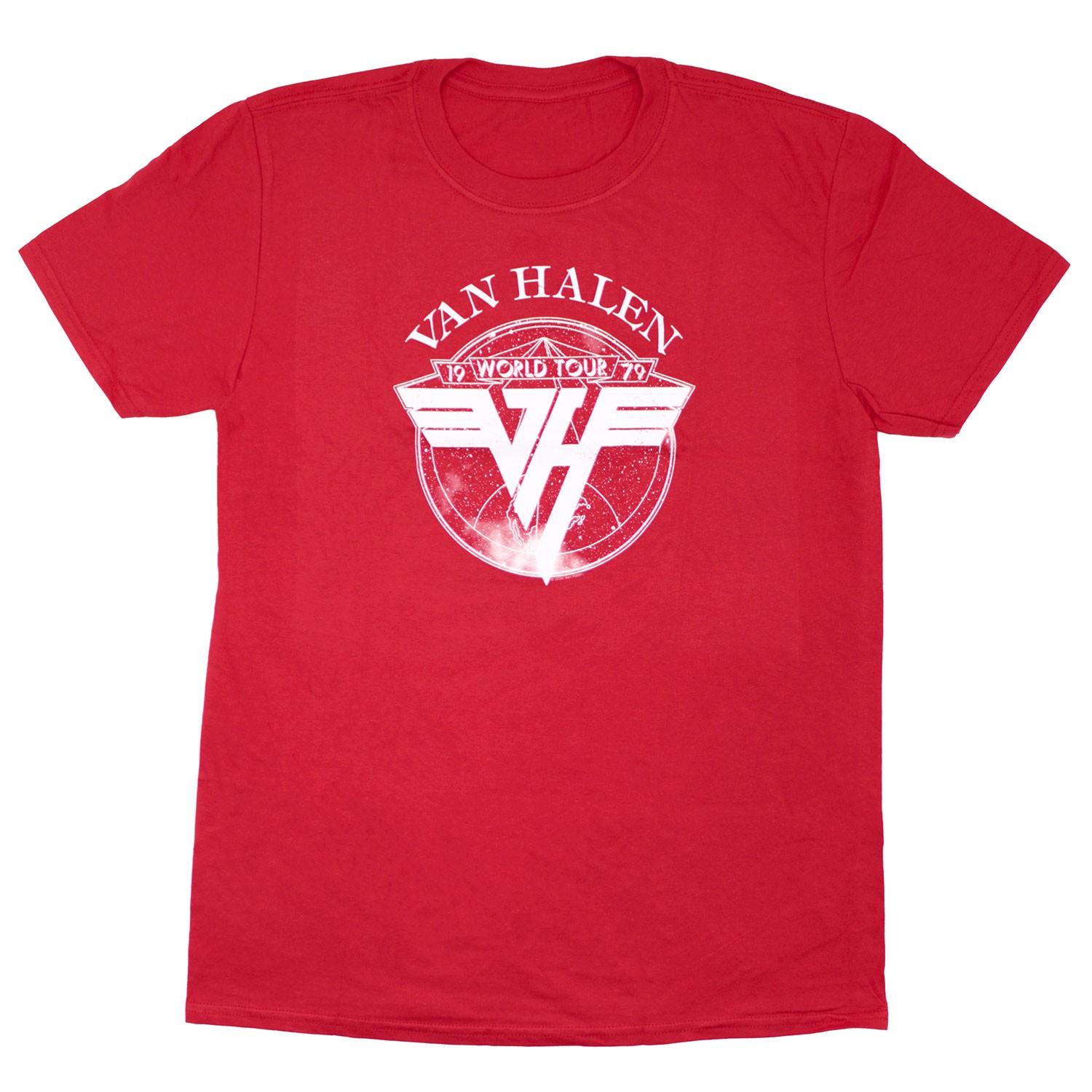Men s Van Halen 1979 Tour (Back Print) Slim Fit T-shirt Medium Red XL