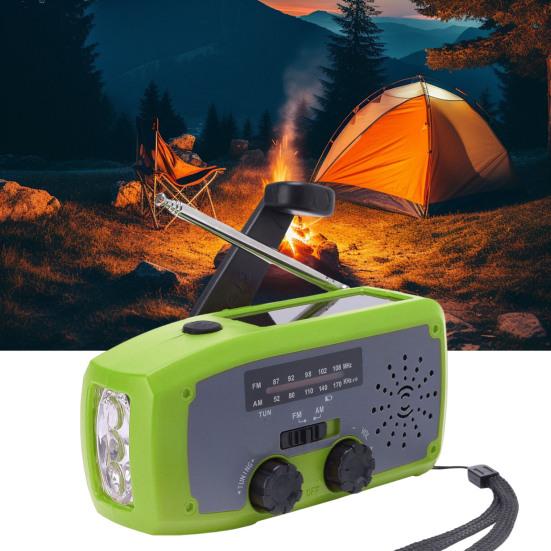 Emergency Solar Radio Design Portable Hand with LED Flashlight Compact Crank Solar Powered Rechargeable