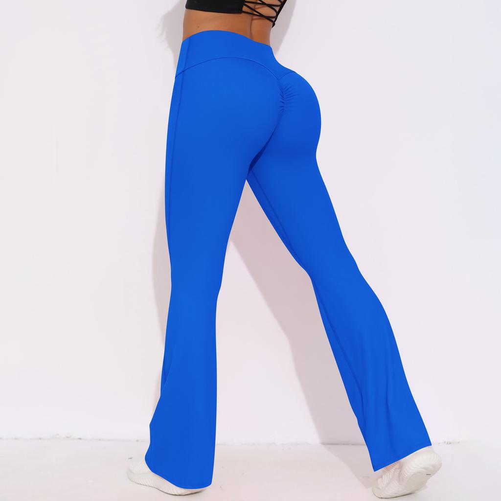 European and American Nude Wide-leg Tight Yoga Pants High Waist Hip Lift Quick-drying Micro-pull Pants Casual Sports Fitness Pants Flared Pants