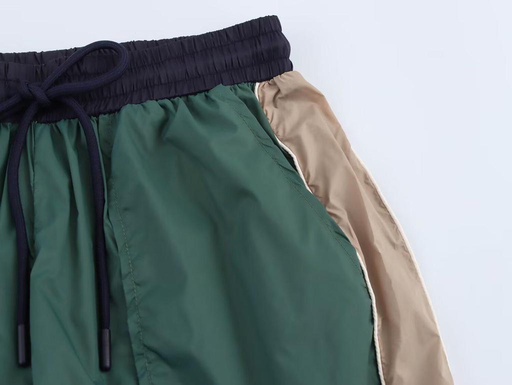 Spring 2025 Women's Color Block Trim Jacket & Long Pants Set - European & American Style Fashion