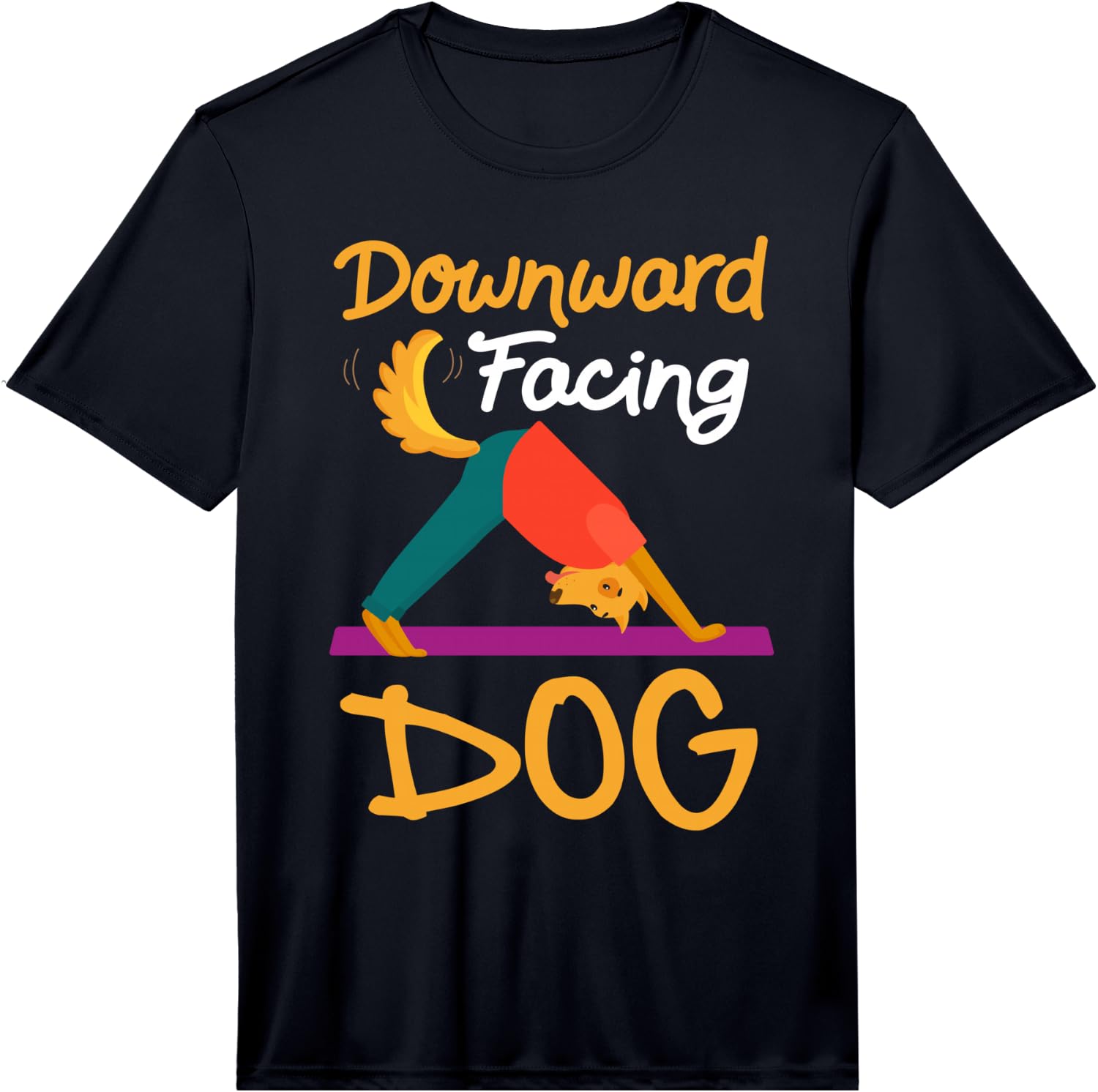 Funny Downward Facing Dog On Yoga Mat Yoga Pose Meditation Performance T-Shirt Unisex T-Shirt S
