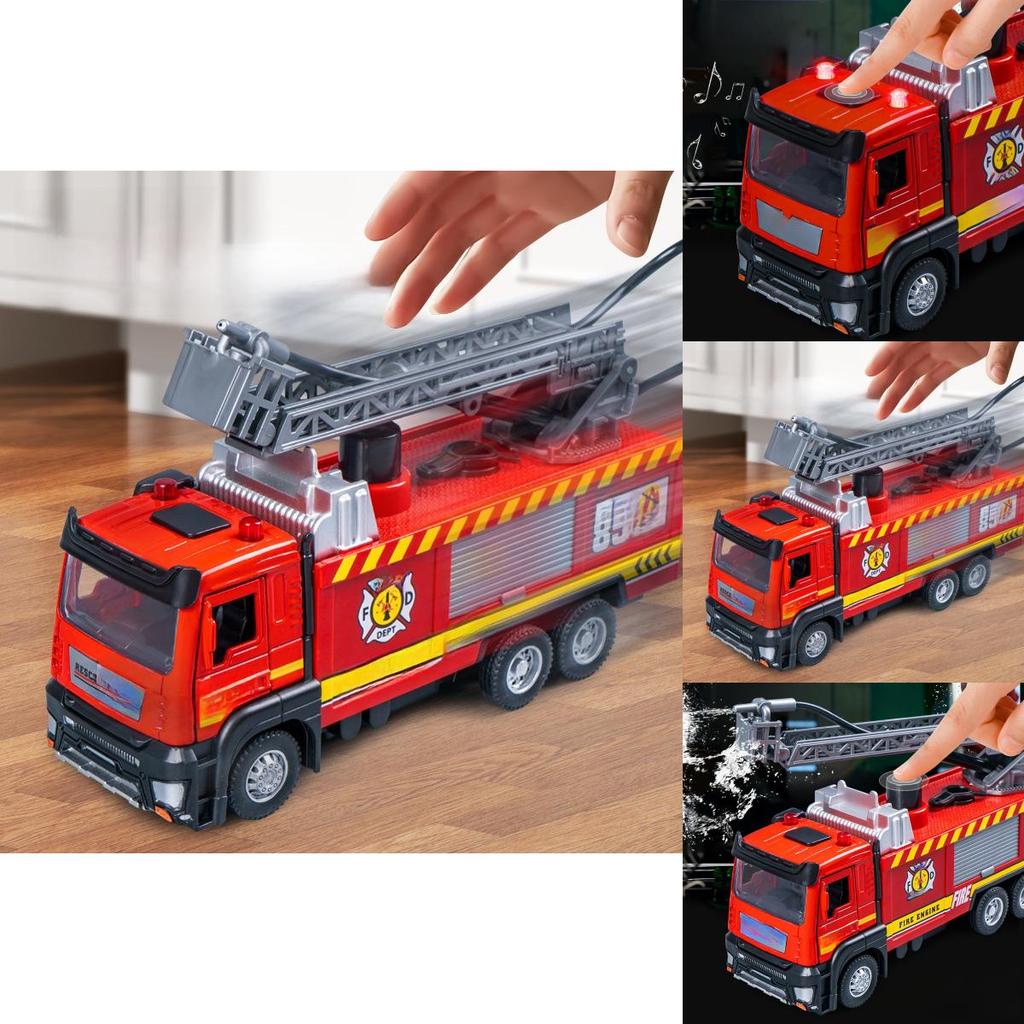 Fire Truck Toy With Water Spray And Inertia Drive For Kids Educational Play