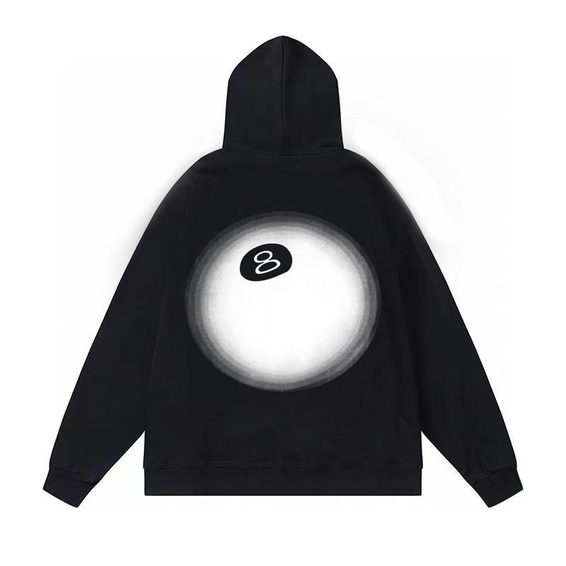 Classic Print Hooded Sweatshirt Teens Unisex Loose Fit Cotton Pullover Streetwear