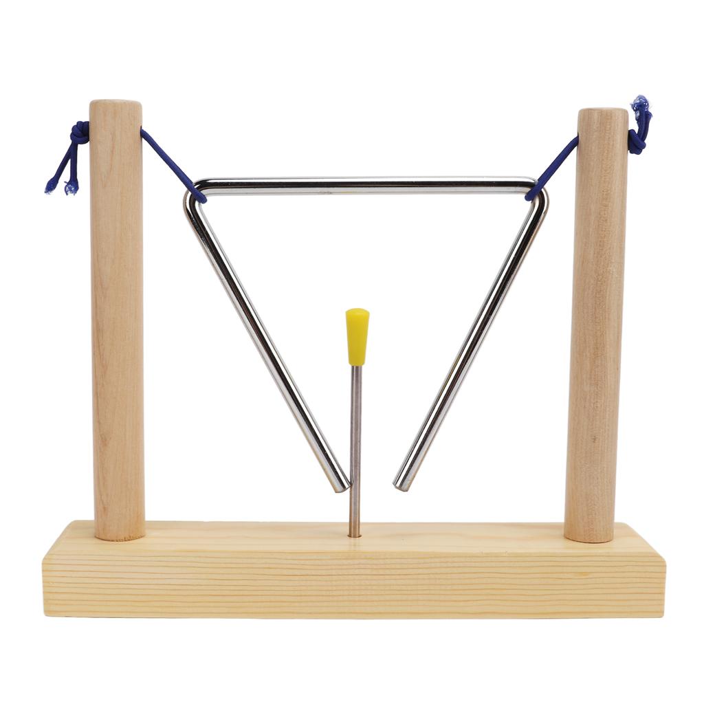 Hand Percussion Triangle Musical Instrument with Pine Frame for Performance Playing