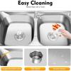 Stainless Steel Kitchen Sink,2 Basins,3-Layer Freestanding Sink,Stainless Steel Kitchen Sink with Faucet,Commercial Kitchen Sink