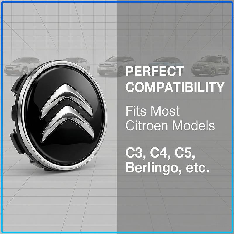 4Pcs 60MM Anti-Rust Rim Emblem Decals Scratch-Proof Car Wheel Center Cover For Citroen C1 C2 C3 C4 C5 C6 C8 C4L DS3 DS4 DS5LS DS6 Accessories