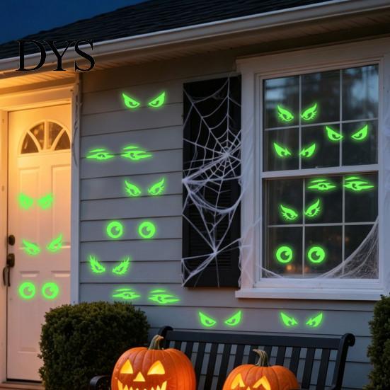 Indoor And Outdoor Party Supplies Luminous Cat Eye Window Sticker, Glow in The Dark Peeping Eyes Waterproof PVC Murals Decal, Creative Wall