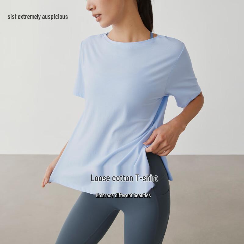 GIGT Women s Loose Fit Short Sleeve Yoga & Sports Top L
