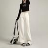 On-white Jeans Narrow Version Straight-leg Pants for Women's Spring and Autumn New High-waist Slimming Loose Wide-leg Pants
