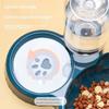 Cat Food Bowl Triple Pet Feeding Bowls Pet Feeder, 2-in-1 Double Bowls with Automatic Drinking Bottle Pet Supplies