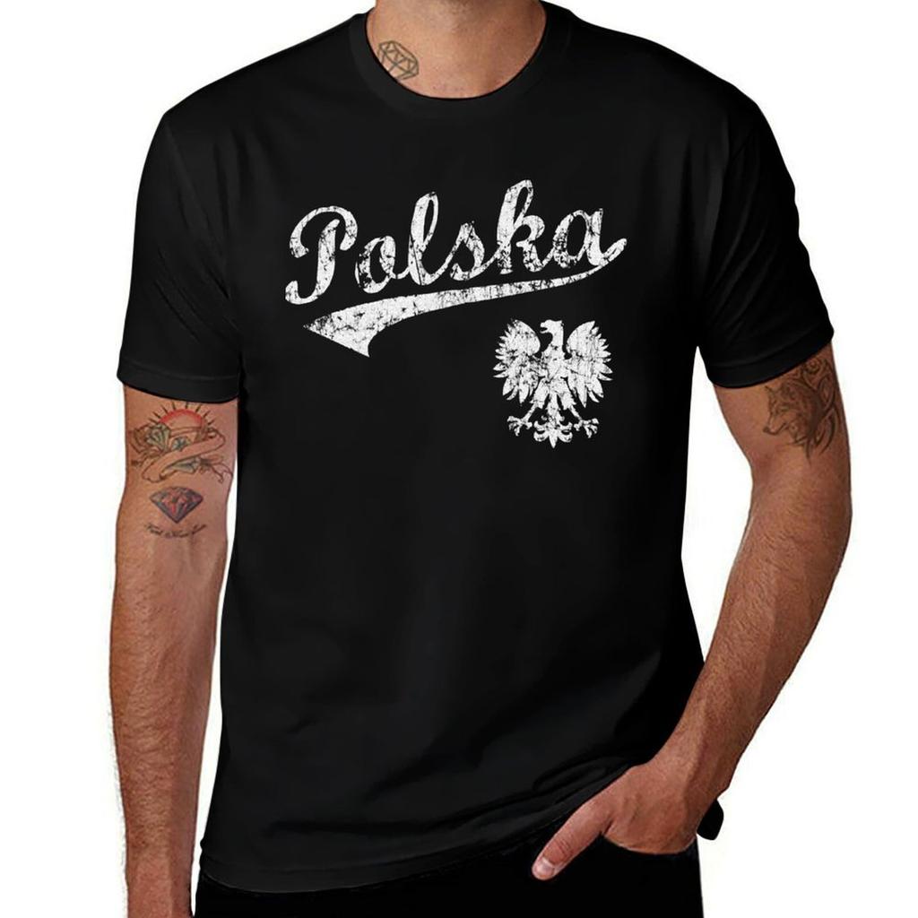 Polska Sport Style Tshirt Standard Fit Solid Tee Shirt Tshirt