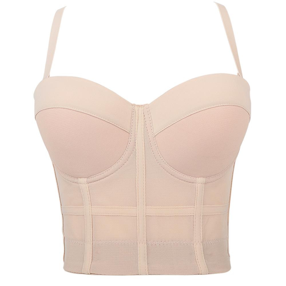 

Нижнее белье Верхняя одежда Корректирующий корсет для йоги и танцев с подушечками на груди Красотка на спине Майка-топ Бюстгальтер 36B телесный